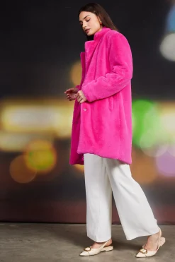 SKIES ARE BLUE Teddy Faux Fur Coat* Outerwear