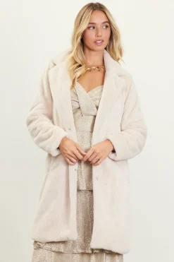 SKIES ARE BLUE Teddy Faux Fur Coat* Outerwear