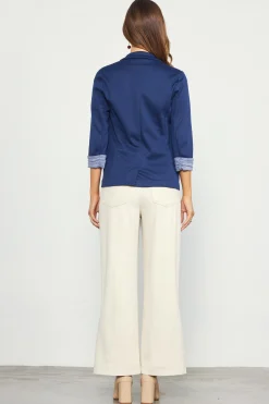 SKIES ARE BLUE Three Quarter Sleeve Knit Blazer* Blazers