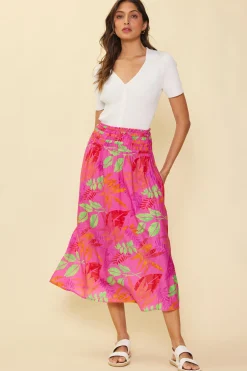 SKIES ARE BLUE Tropical Print Skirt* Skirts