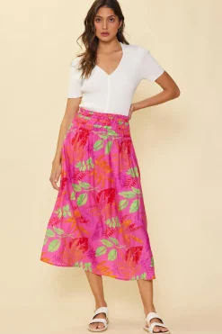 SKIES ARE BLUE Tropical Print Skirt* Skirts