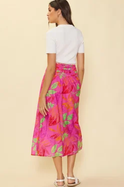 SKIES ARE BLUE Tropical Print Skirt* Skirts