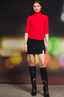 SKIES ARE BLUE Turtleneck Three Quarter Sleeve Sweater* Long Sleeve Tops|Sweaters