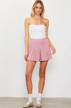 SKIES ARE BLUE Tweed Box Pleat Shorts* Shorts