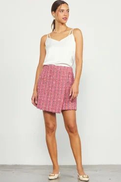 SKIES ARE BLUE Tweed Wrap Mini Skirt* Skirts