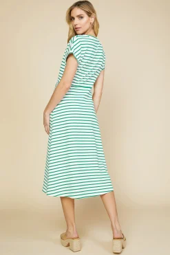 SKIES ARE BLUE Twist Detail Knit Dress* Midi Dresses