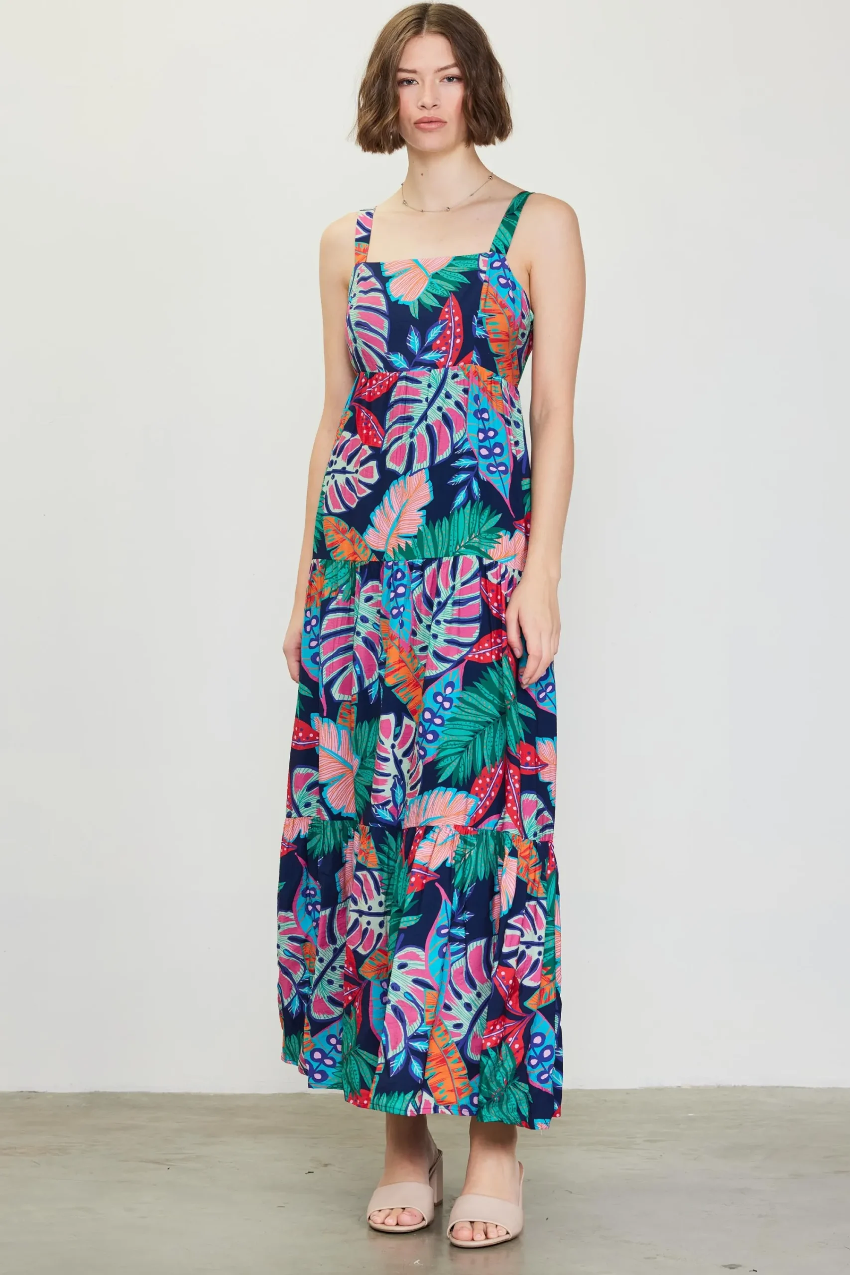 SKIES ARE BLUE Ula Print Tiered Maxi Dress* Maxi Dresses