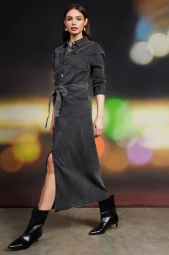 SKIES ARE BLUE Utilitarian Detail Midi Dress* Midi Dresses