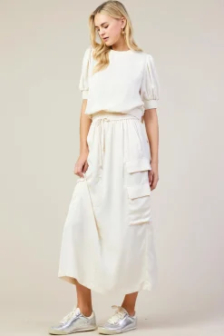 SKIES ARE BLUE Utility Cargo Pocket Midi Skirt* Skirts