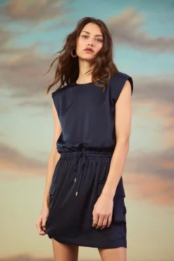 SKIES ARE BLUE Utility Sleeveless Mini Dress* Mini Dresses