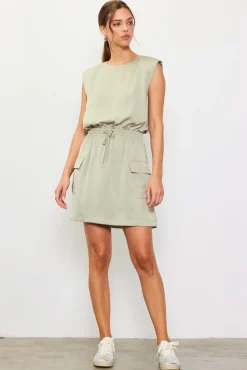 SKIES ARE BLUE Utility Sleeveless Mini Dress* Mini Dresses