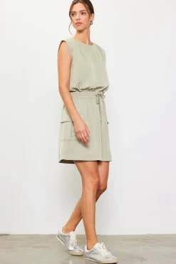 SKIES ARE BLUE Utility Sleeveless Mini Dress* Mini Dresses