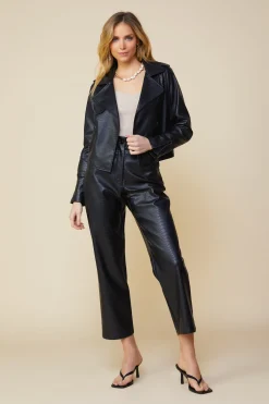 SKIES ARE BLUE Vegan Leather Biker Jacket* Outerwear