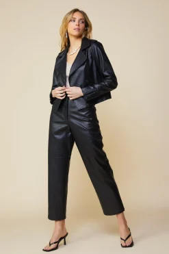 SKIES ARE BLUE Vegan Leather Biker Jacket* Outerwear