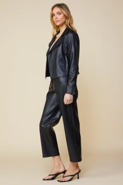 SKIES ARE BLUE Vegan Leather Biker Jacket* Outerwear