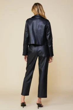 SKIES ARE BLUE Vegan Leather Biker Jacket* Outerwear