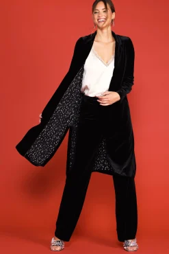 SKIES ARE BLUE Velvet Duster Coat* Outerwear