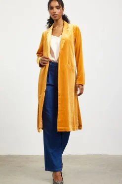 SKIES ARE BLUE Velvet Duster Coat* Outerwear