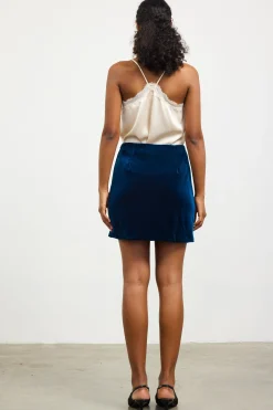 SKIES ARE BLUE Velvet Side Slit Mini Skirt* Skirts