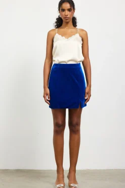 SKIES ARE BLUE Velvet Side Slit Mini Skirt* Skirts