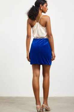 SKIES ARE BLUE Velvet Side Slit Mini Skirt* Skirts
