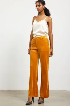 SKIES ARE BLUE Velvet Wide Leg Pants* Pants