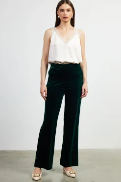 SKIES ARE BLUE Velvet Wide Leg Pants* Pants