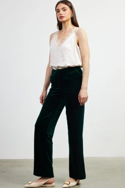 SKIES ARE BLUE Velvet Wide Leg Pants* Pants