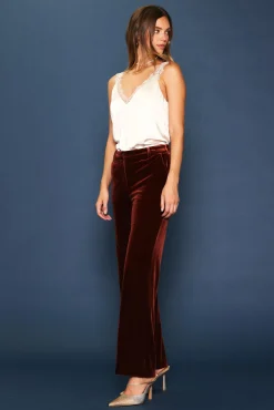 SKIES ARE BLUE Velvet Wide Leg Pants* Pants