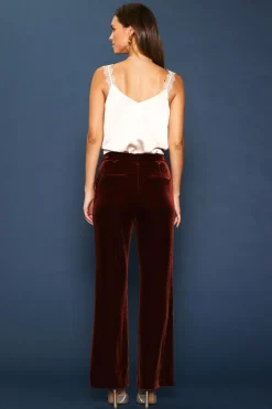 SKIES ARE BLUE Velvet Wide Leg Pants* Pants