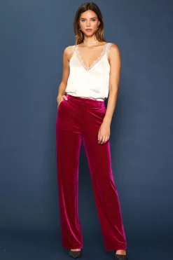 SKIES ARE BLUE Velvet Wide Leg Pants* Pants