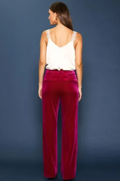 SKIES ARE BLUE Velvet Wide Leg Pants* Pants