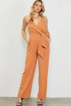 SKIES ARE BLUE Waist Tie Detail Sleeveless Jumpsuit* Jumpsuits