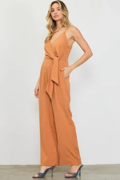 SKIES ARE BLUE Waist Tie Detail Sleeveless Jumpsuit* Jumpsuits