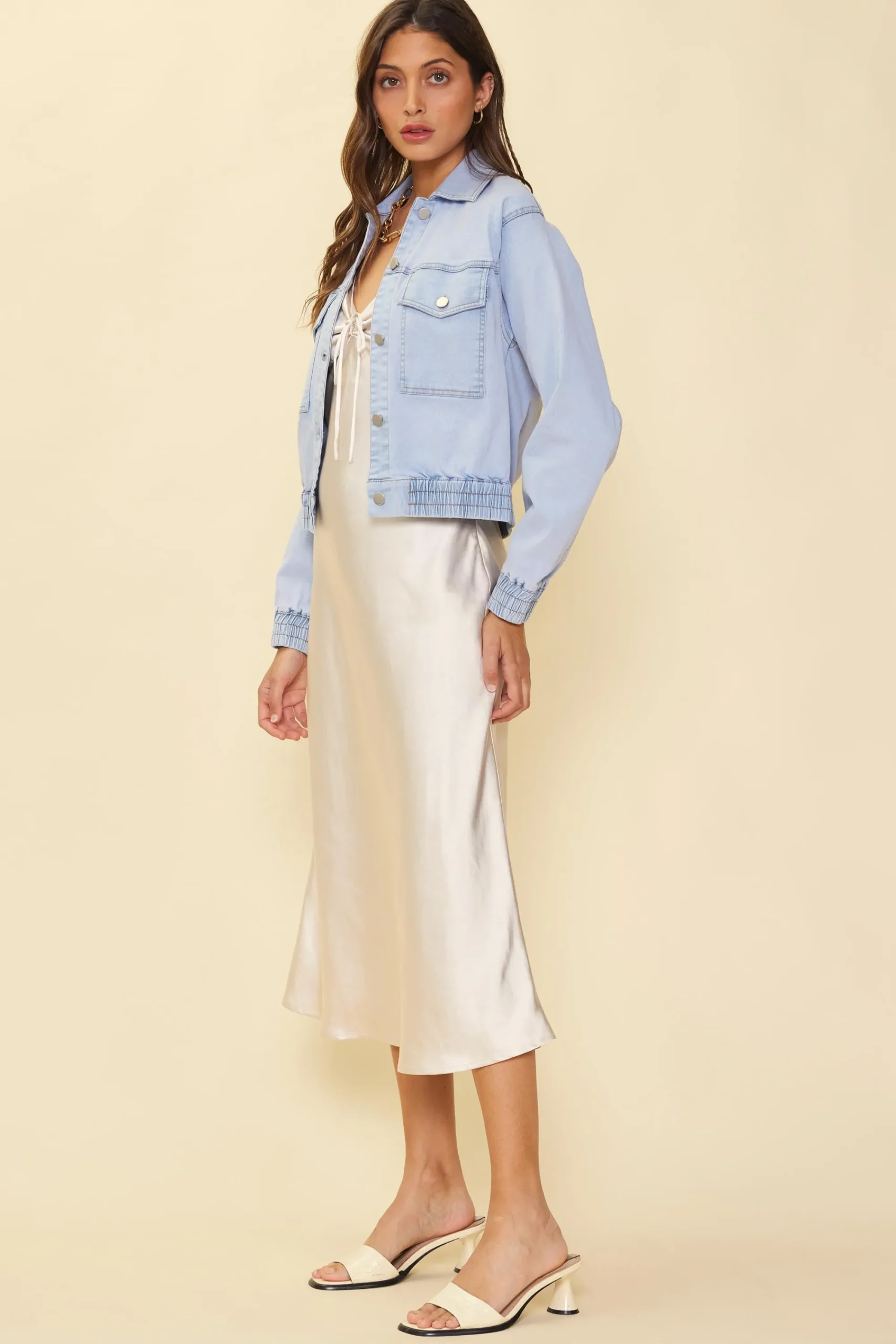 SKIES ARE BLUE Washed Denim Jacket* Outerwear