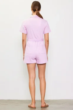 SKIES ARE BLUE Washed Twill Utility Romper* Jumpsuits