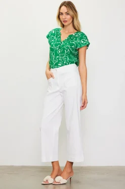 SKIES ARE BLUE Washed Twill Wide Leg Pants* Pants