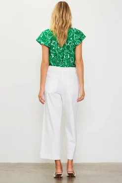 SKIES ARE BLUE Washed Twill Wide Leg Pants* Pants