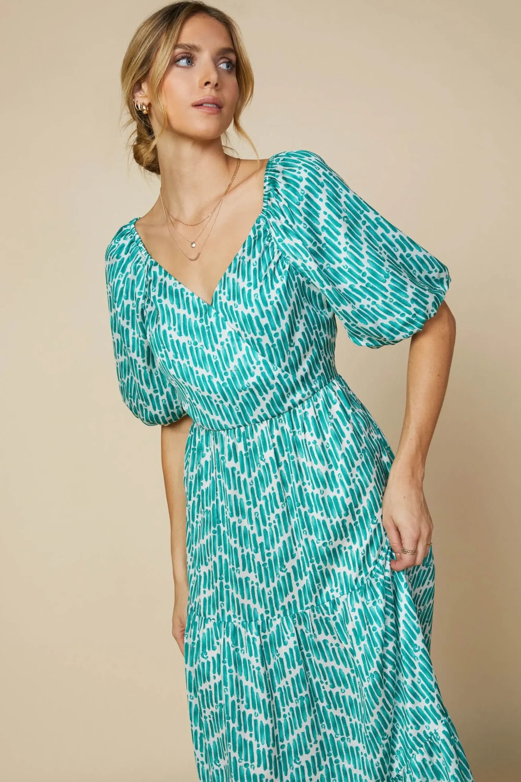 SKIES ARE BLUE Watercolor Chevron Maxi Dress* Maxi Dresses