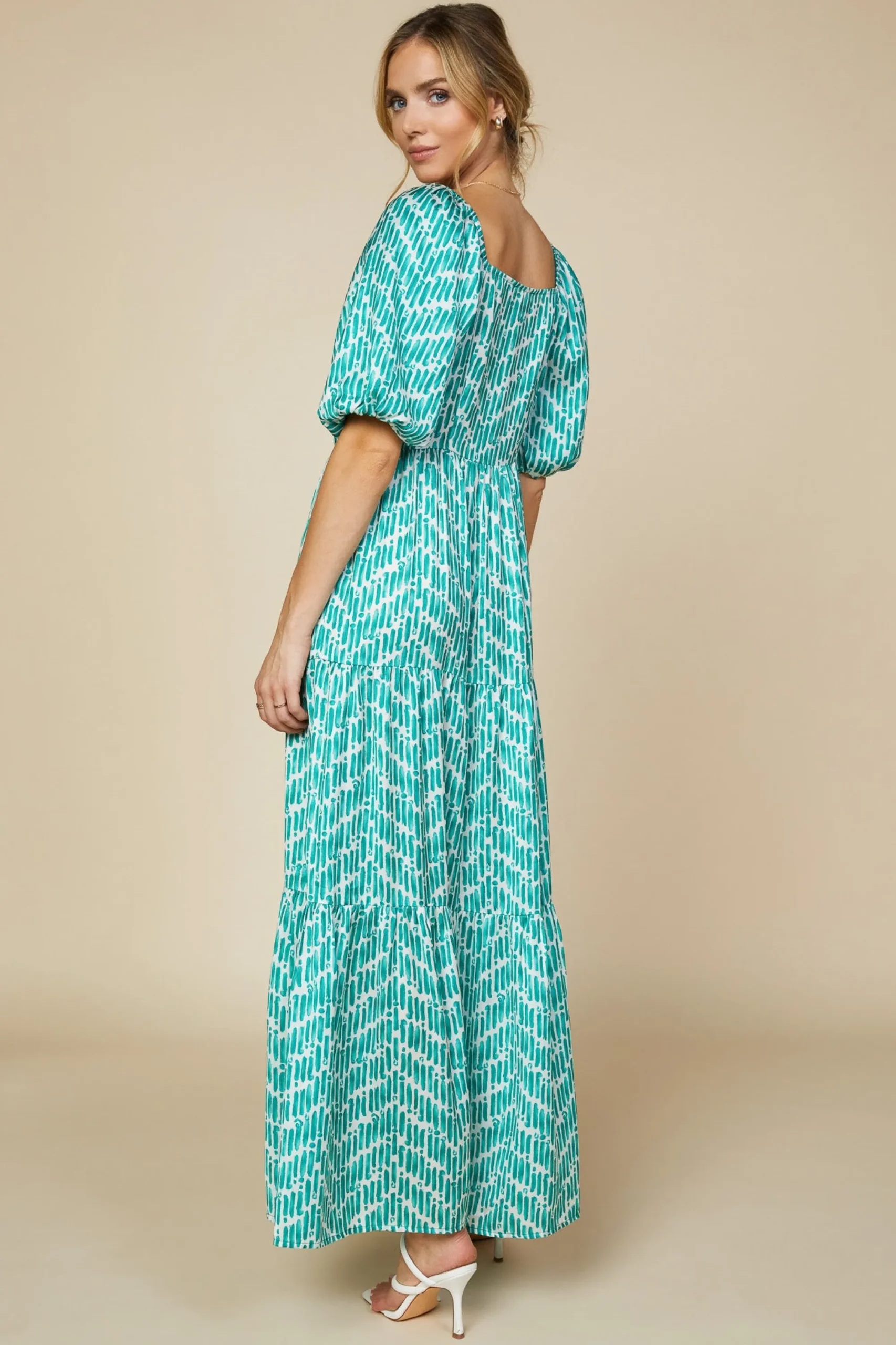 SKIES ARE BLUE Watercolor Chevron Maxi Dress* Maxi Dresses