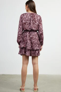 SKIES ARE BLUE Zebra Print Pleated Mini Dress* Mini Dresses